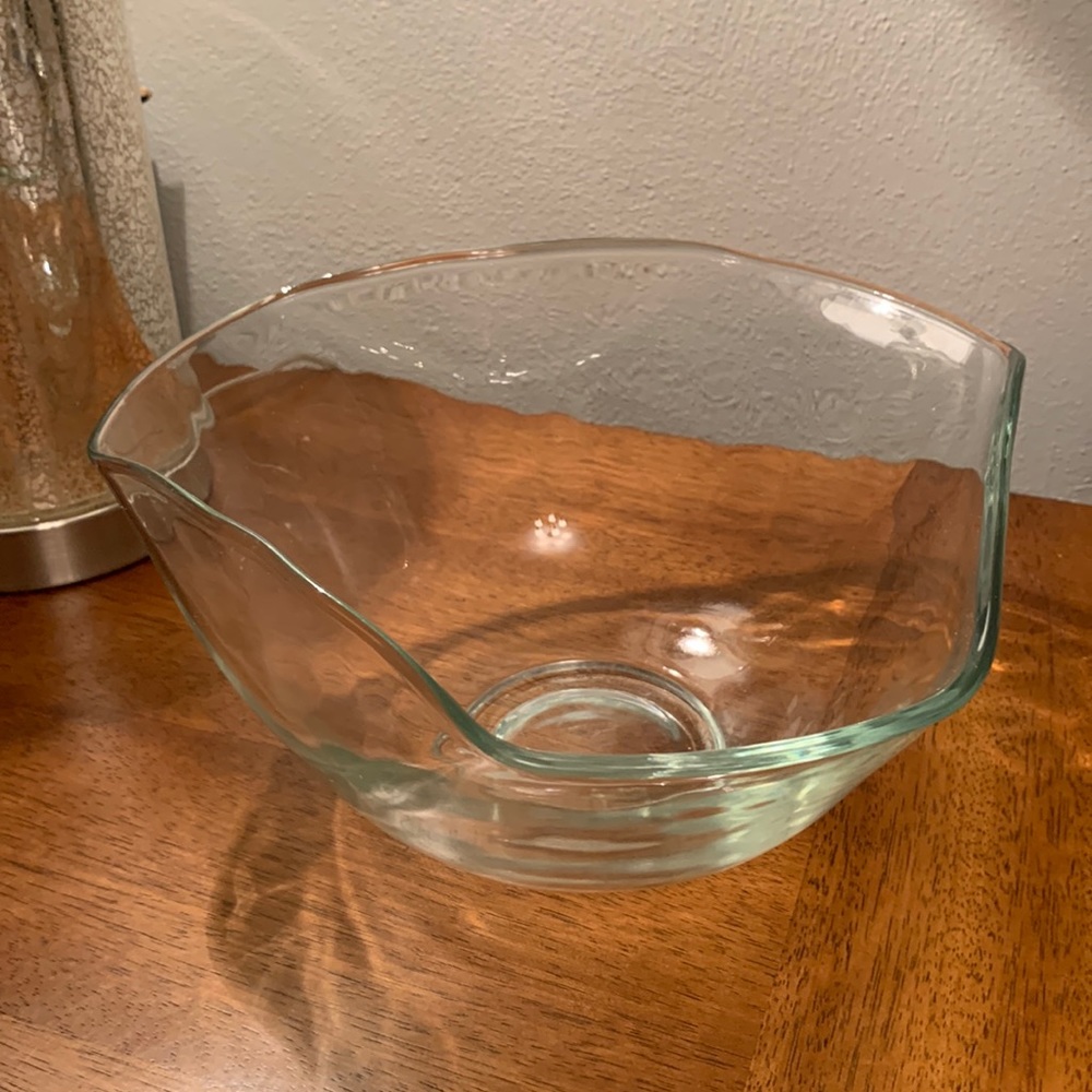Unique Triangle Shaped Glass Serving Bowl